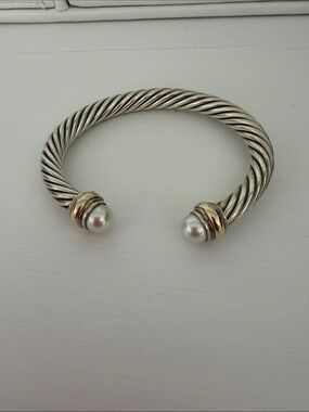 David Yurman Cable 7mm with Gold and White Pearl
